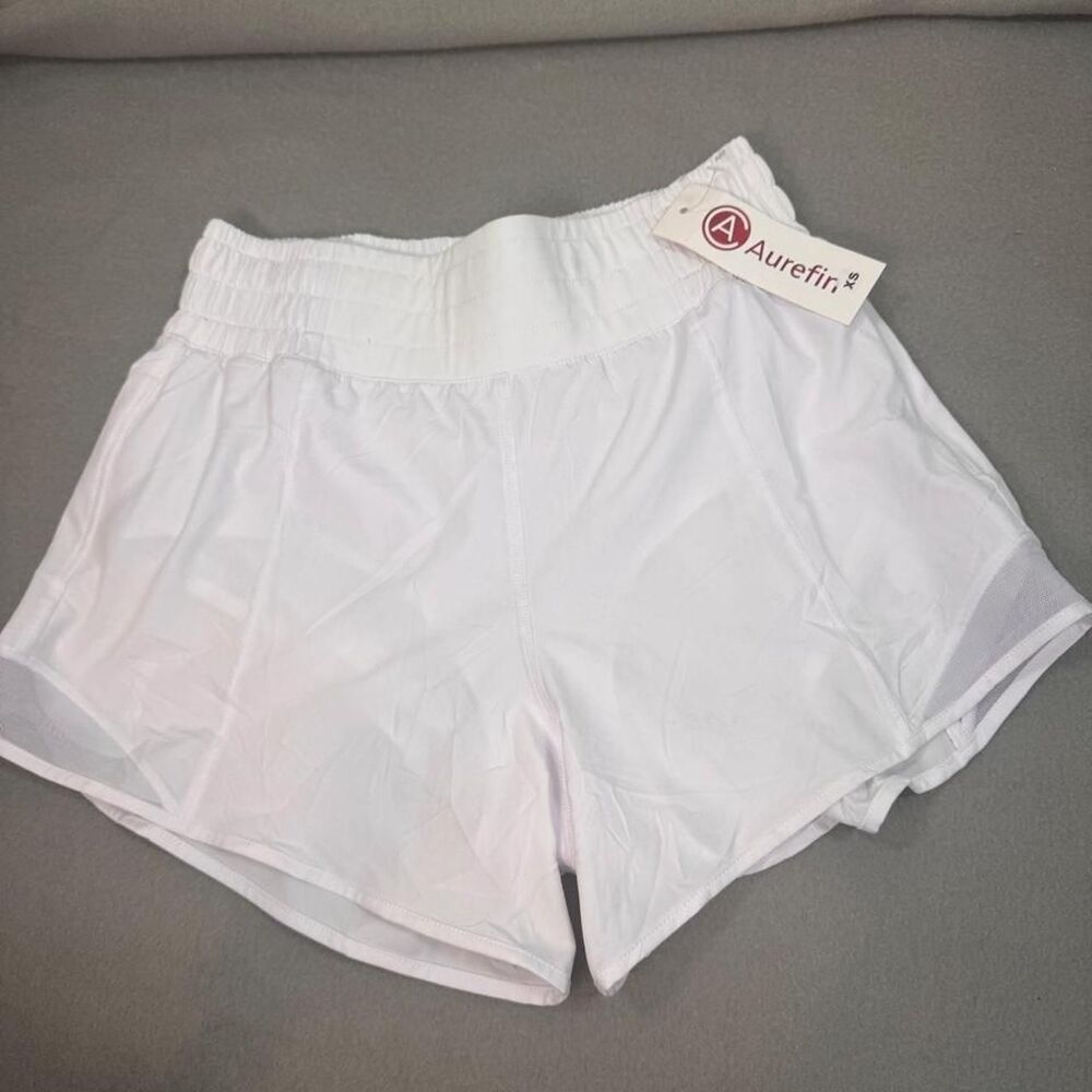 Aurefit White Active Shorts Built-In Underwear Women's XS Gym Workout Running